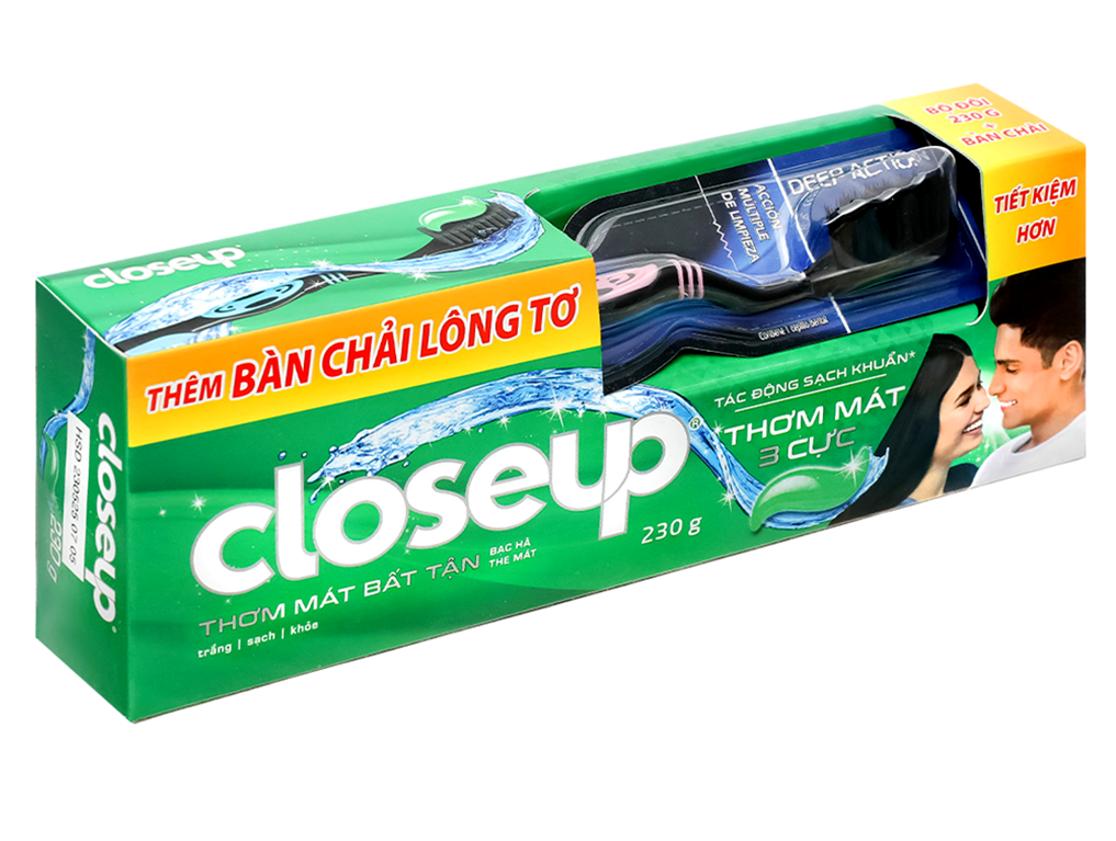 [Tặng kèm bàn chải đánh răng] Combo 3 kem đánh răng Closeup Bạc Hà 230gx3