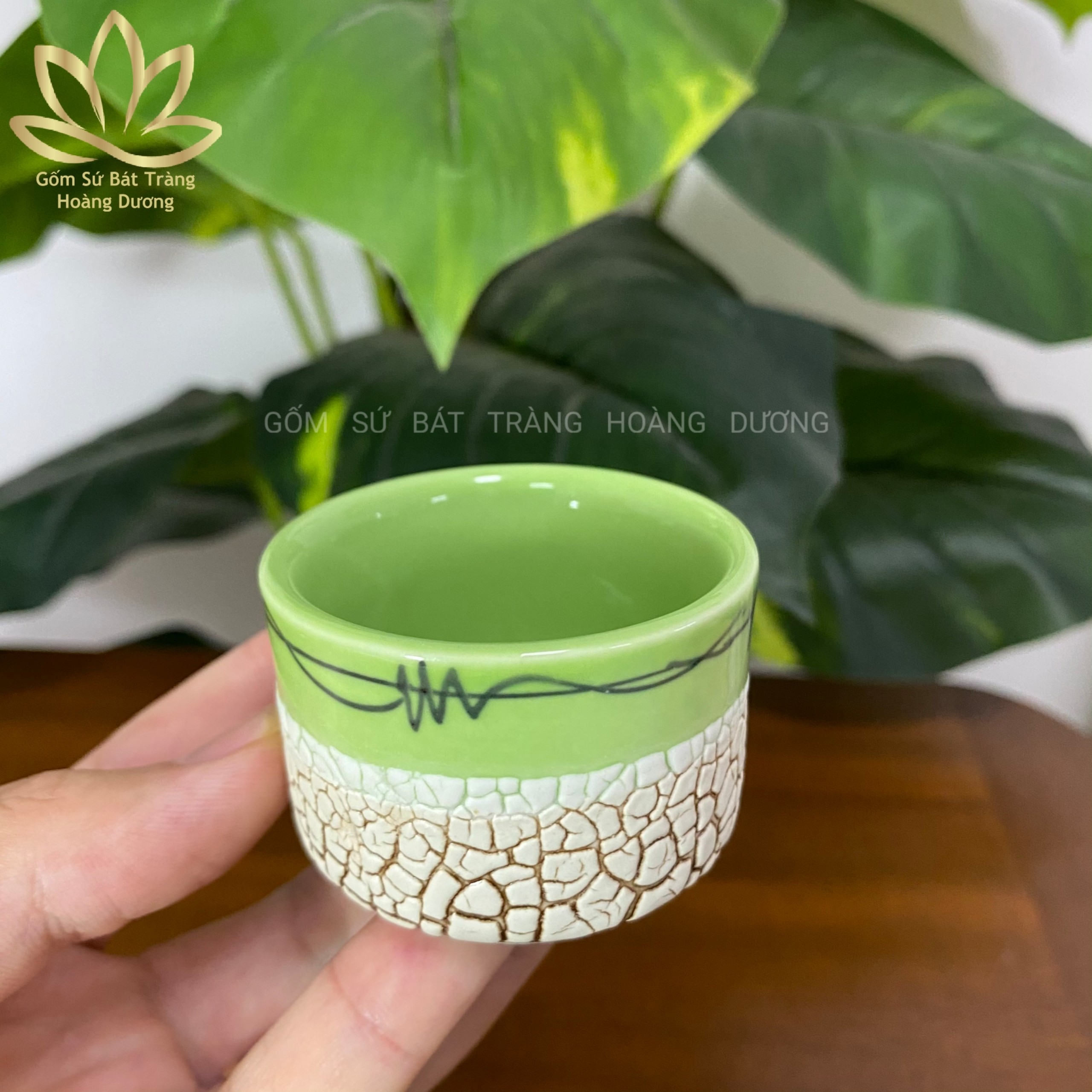Bộ ấm chén Bát Tràng men rạn RV3 300ml