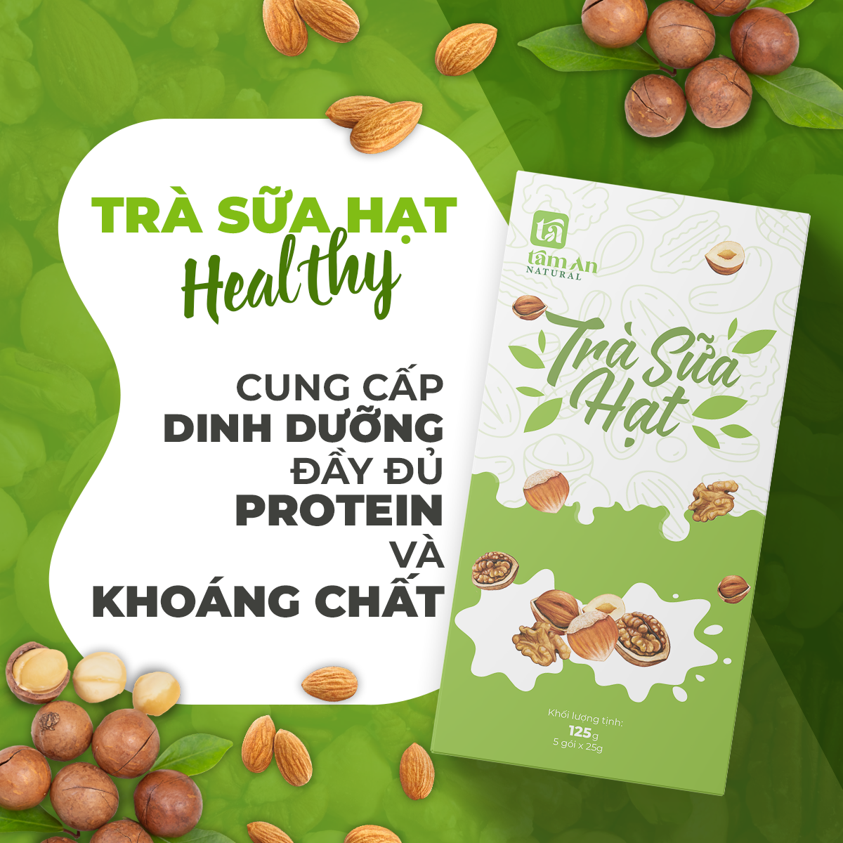 HỘP TRÀ SỮA HẠT 5 gói/hộp 125g