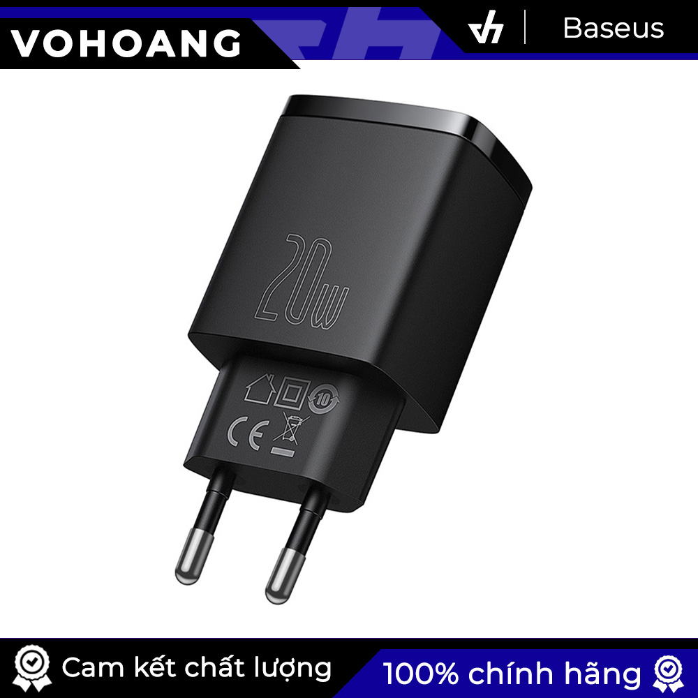 Sạc nhanh QC/PD 20W 2 cổng Baseus Compact - Sạc nhanh iPhone 20W