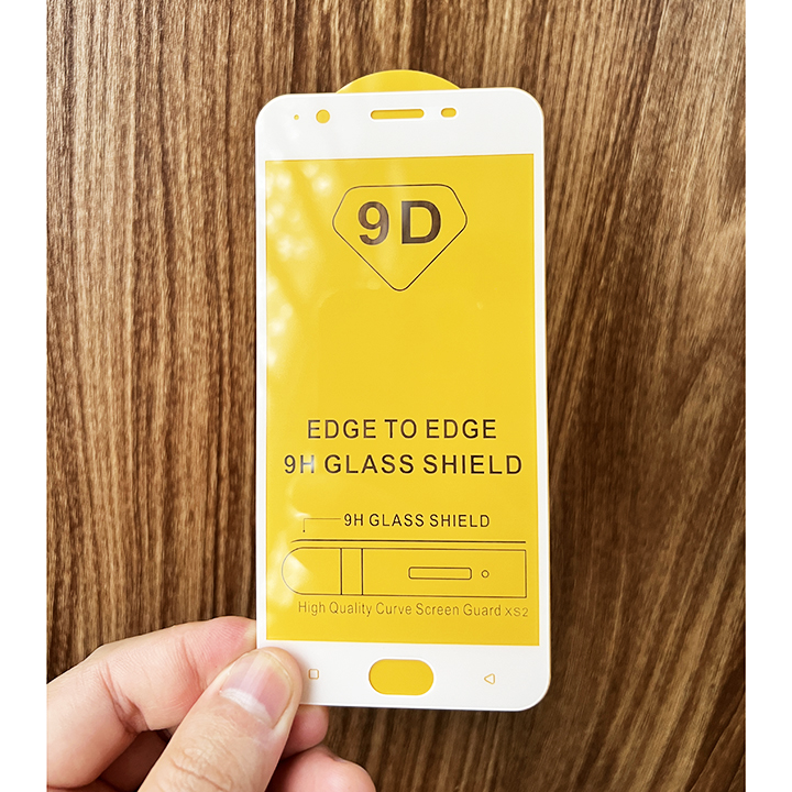 " Kính cường lực 9D OPPO A57 2016 "_ FULL Màn Hình _ Độ Cứng 9H _ Anh thật Sản Phẩm _ ( Tặng kèm bộ giấy lau Màn hình) Acovit"