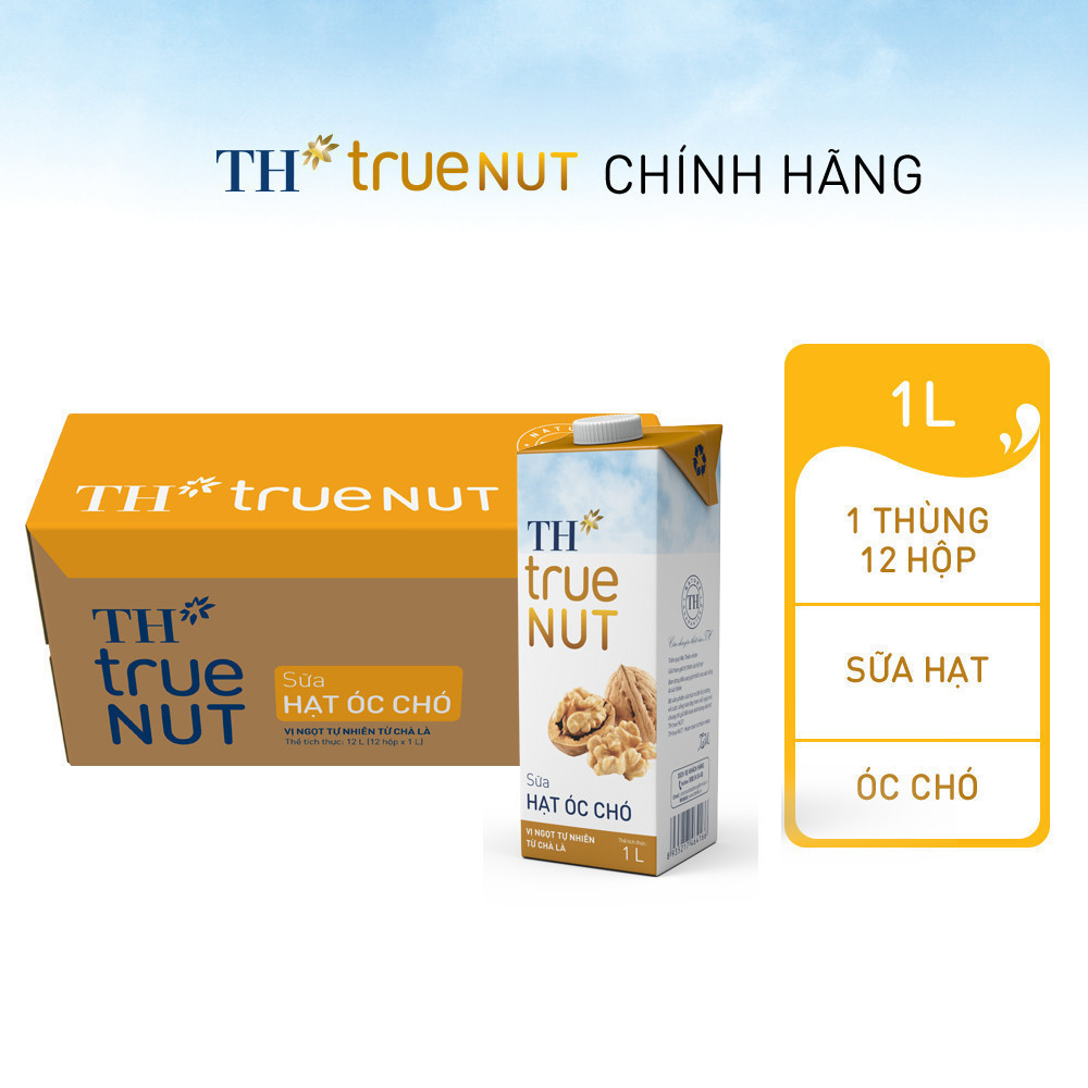 Thùng 12 hộp sữa hạt óc chó TH true NUT 1 L (1 L x 12)