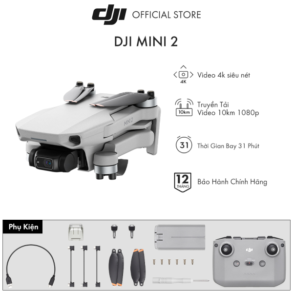 Flycam DJI Mavic Mini 2 Fly 4K 30fps Fly More Combo / Single  - Hàng Chính Hãng - Bảo Hành 12 Tháng 1 Đổi 1