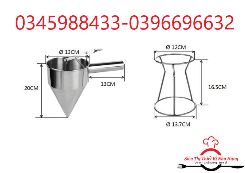 Phễu rót bột làm bánh inox cao cấp