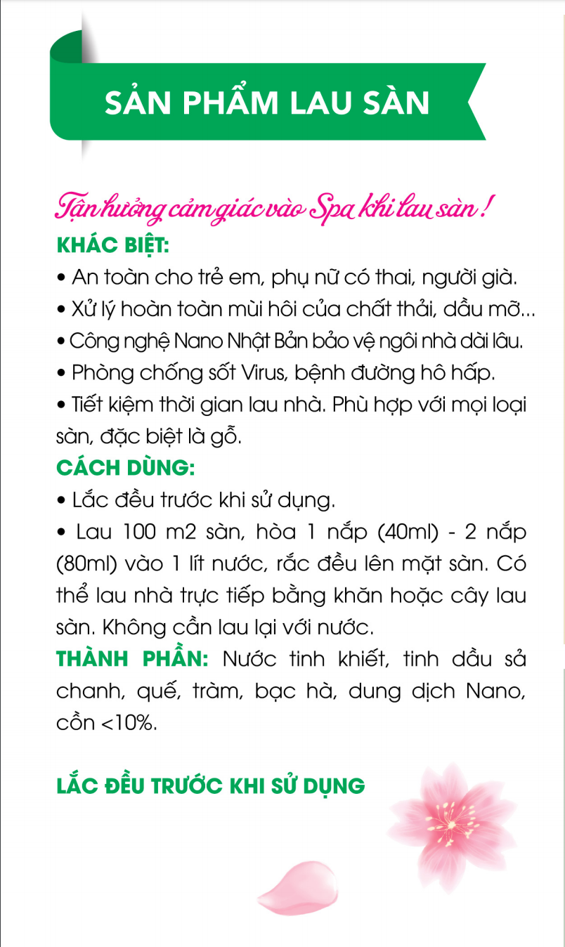 NƯỚC LAU SÀN TINH DẦU SẢ CHANH 3.8L ( dùng được cho cả robot lau sàn)