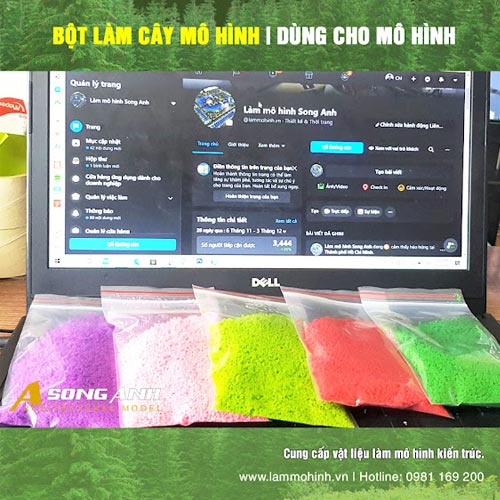 Bột xốp làm cây/thảm cỏ mô hình ( 1 bịch 50 gram )