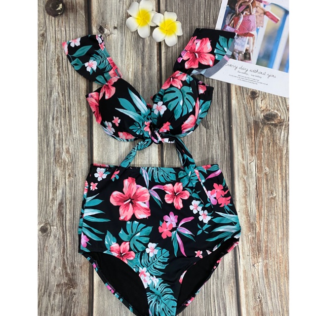 [HCM]Bikini mút dày nâng ngực hoa lá