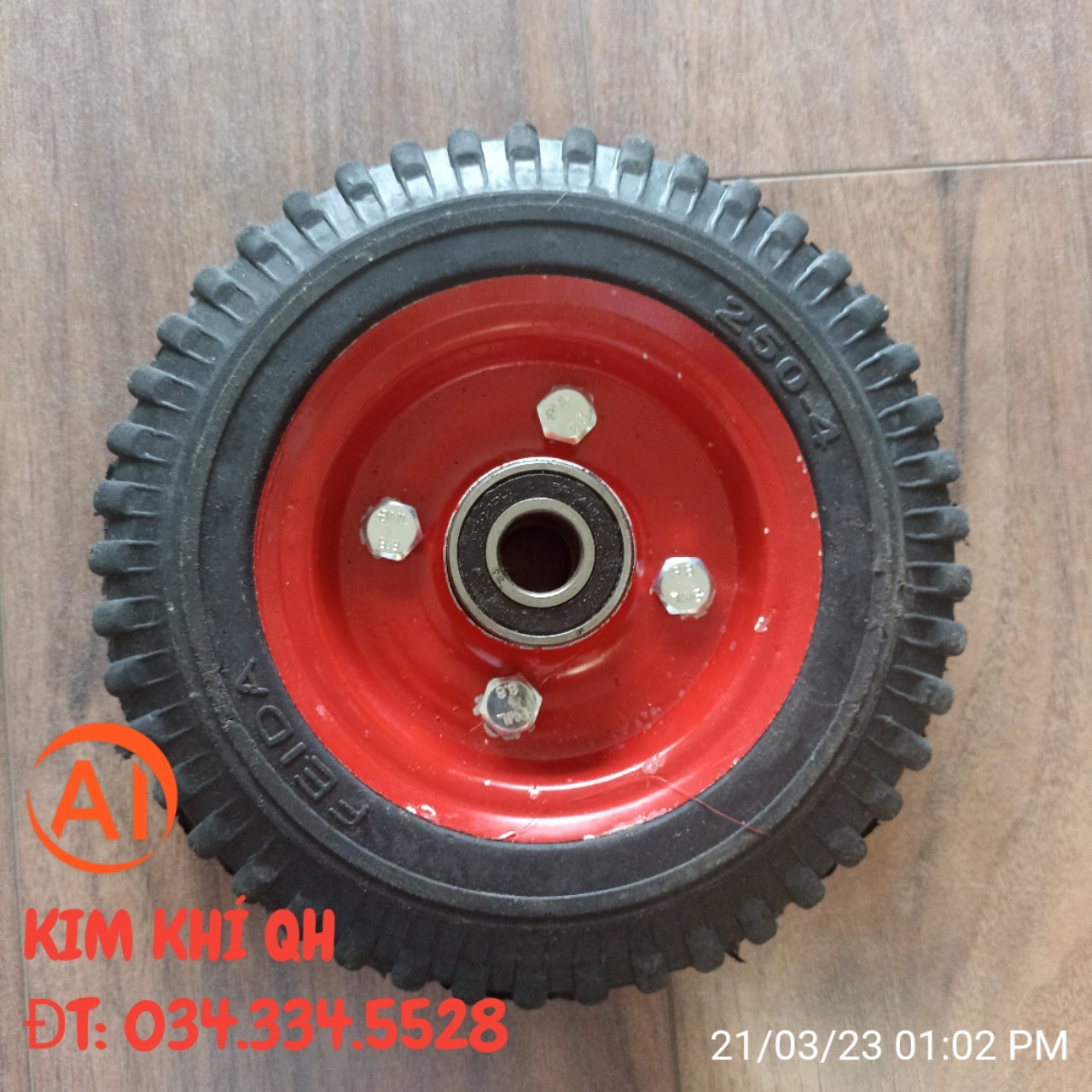 Bánh xe cao su đỏ 200mm- thay thế bánh xe đẩy hàng.....