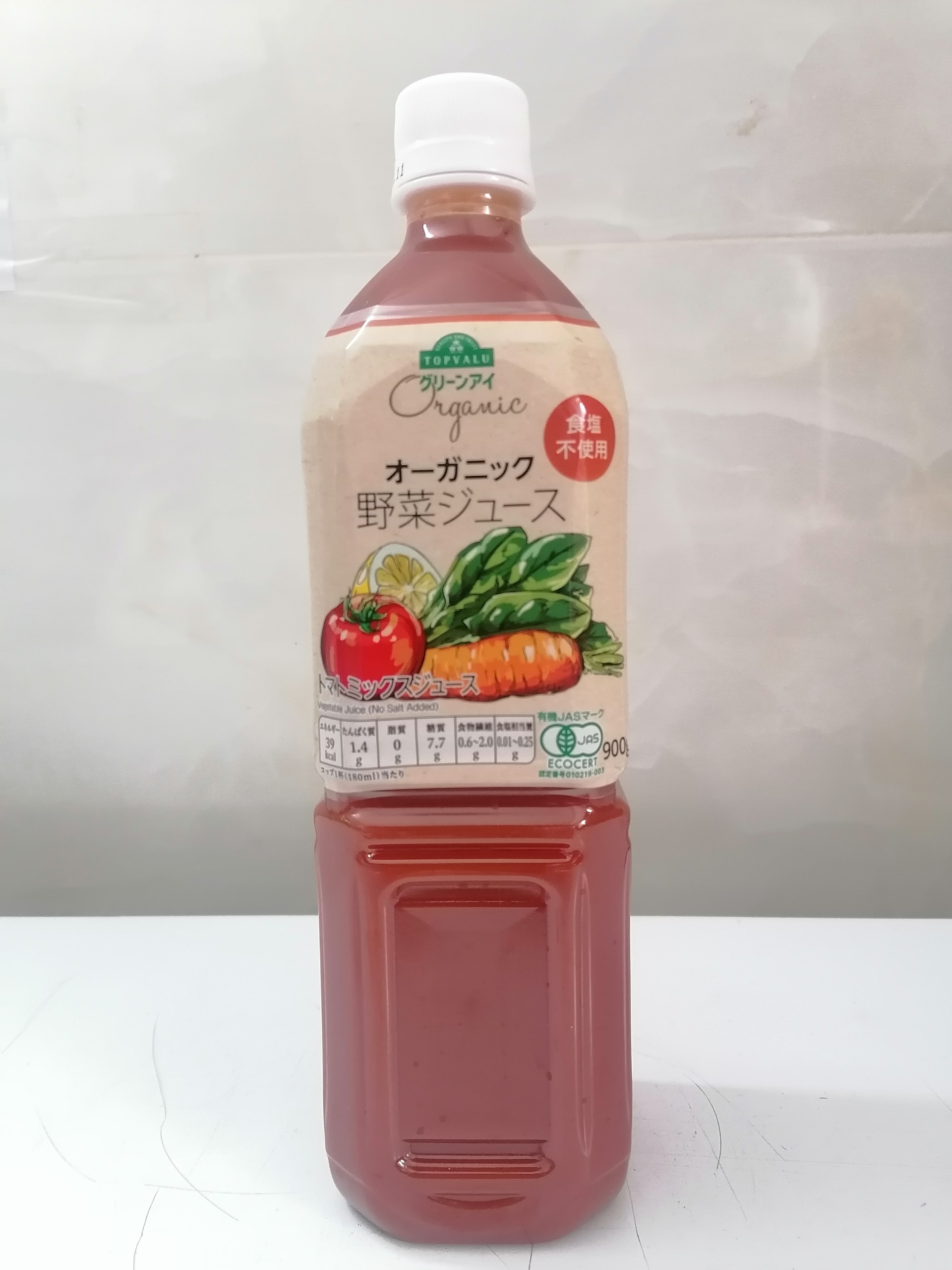 [900g] Nước ép RAU CỦ hữu cơ không muối [Japan] TOPVALU (no salt) Organic Vegetables Juice (btn-hk)