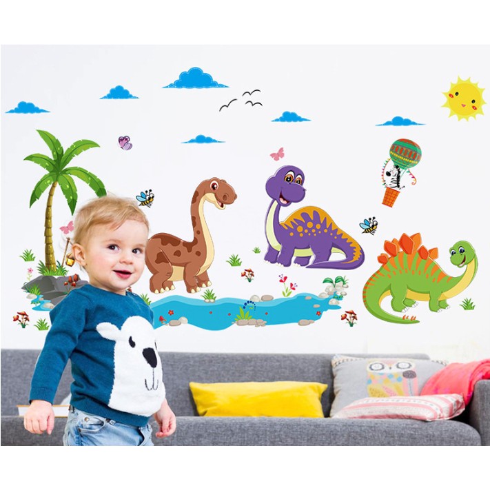 Decal dán tường Vườn khủng long