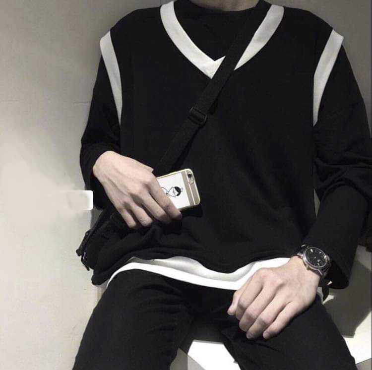 [HCM]Áo gile nam nữ unisex đen viền trắng