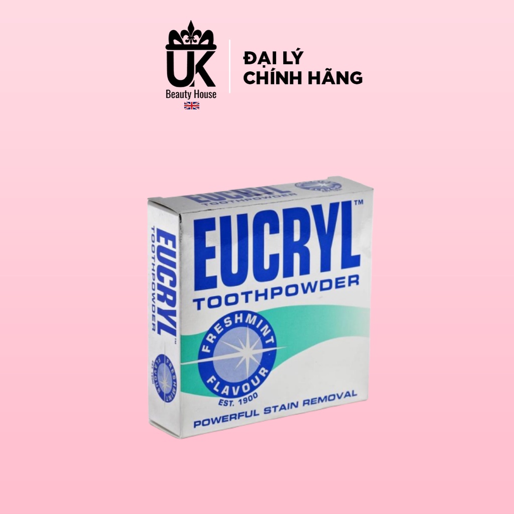 Bột tẩy trắng răng cấp tốc từ Anh Quốc EUCRYL 50g