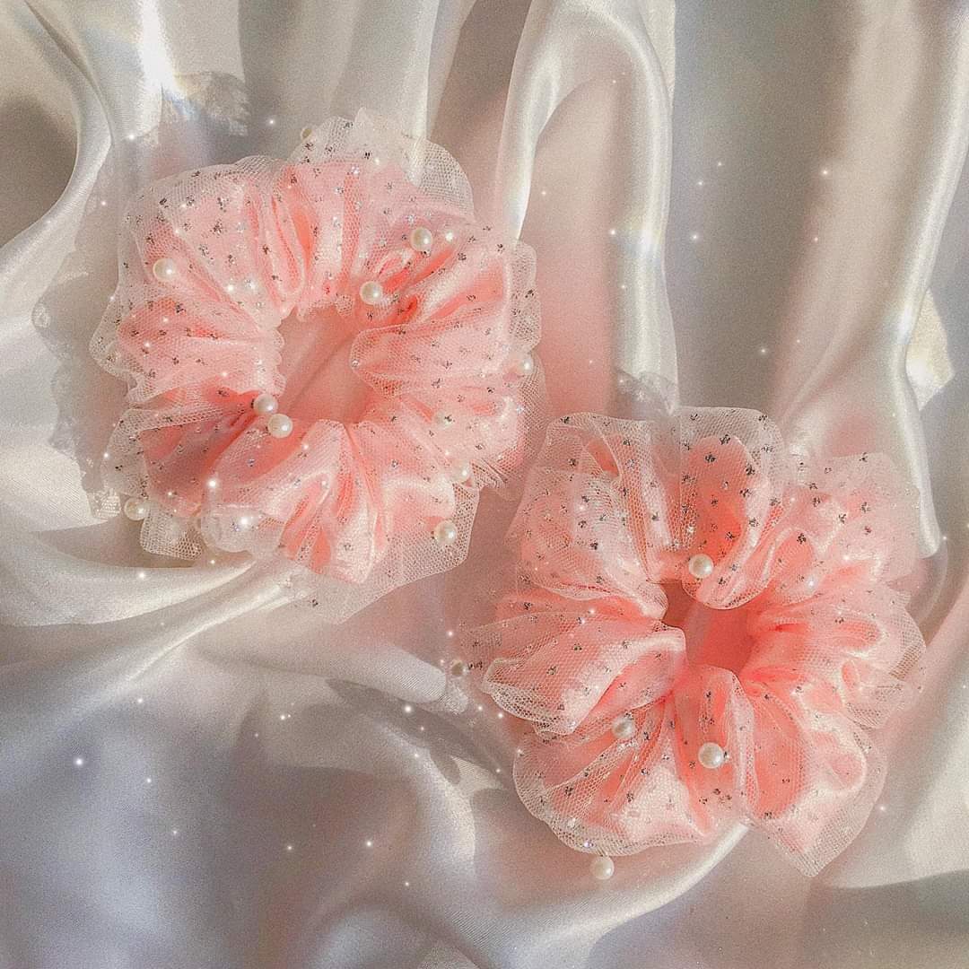 Cột tóc Scrunchies Hai Lớp von cao cấp.( Hàng xưởng mai, hình thật)