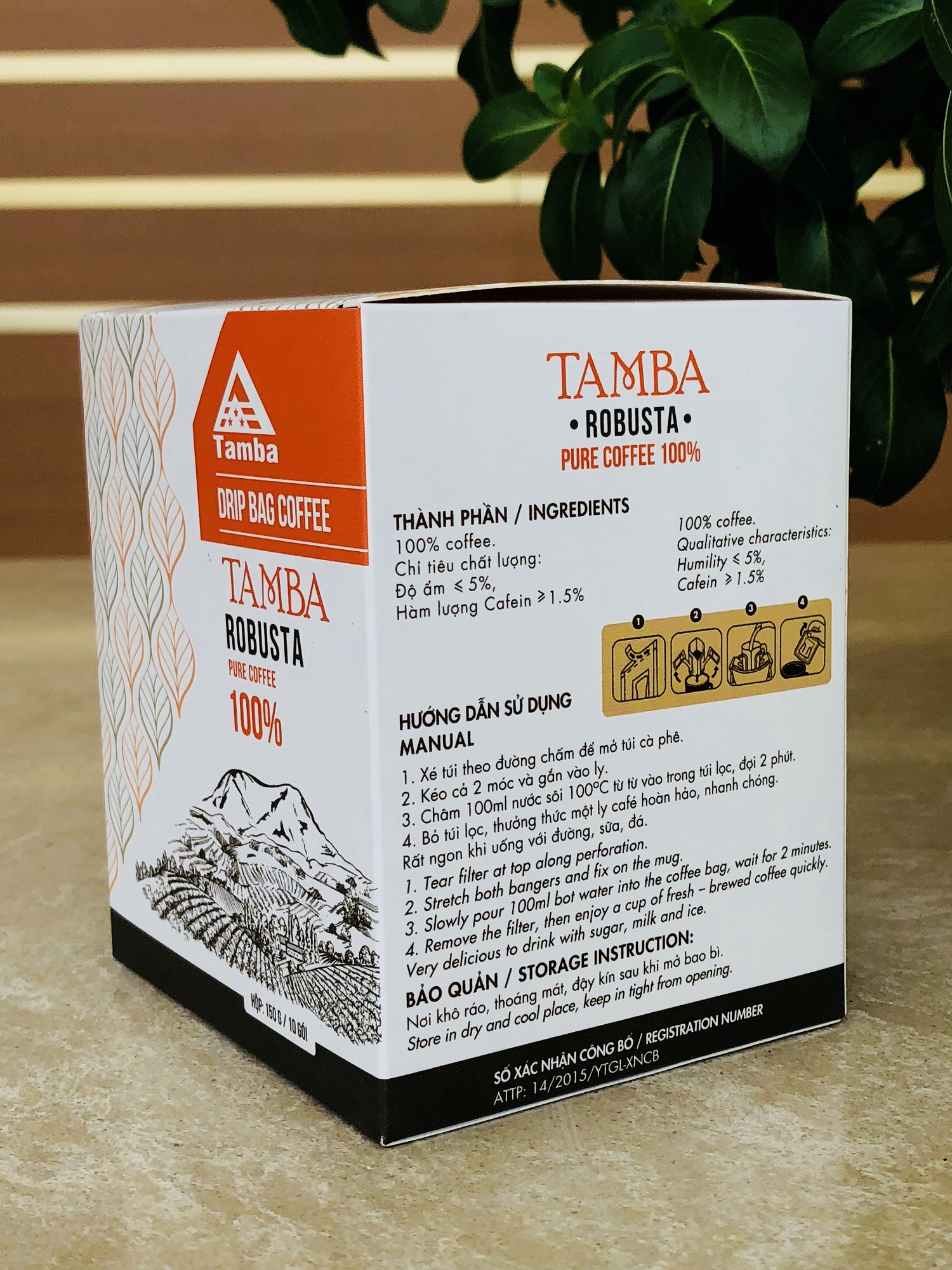 Cà phê túi lọc Robusta - Dark Roast - Tamba Coffee - 150gr
