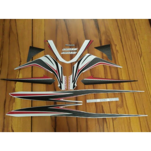 Bộ tem Airblade 110 2012 màu trắng đỏ đen hàng nhập Thái Lan theo xe