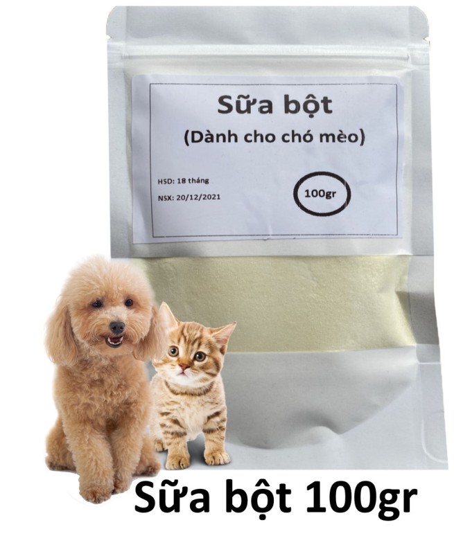 Hanpet - Sữa bột cho chó mèo túi zip 100gr (Biomilk mới)