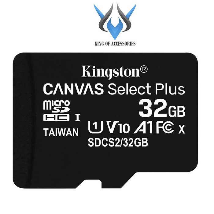 Thẻ nhớ microSDHC Kingston 32GB Class 10 U1 80Mb/s (Đen) - Bảo hành 5 năm