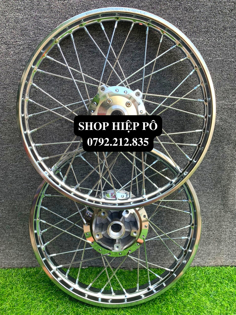 [HCM] Cặp bánh căm EXCITER 150 155 niềng UNION VD đùm mạ crom hoặc sơn bạc gắn như zin