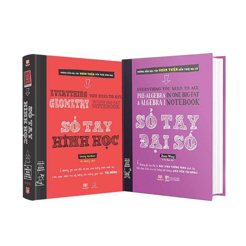 Sách Sổ Tay Đại Số và Sổ Tay Hình Học - Tổng Hợp Kiến Thức Toán Học THCS và THPT ( Từ lớp 8 đến lớp 12 ) - Á Châu Books, Bìa Cứng, In Màu