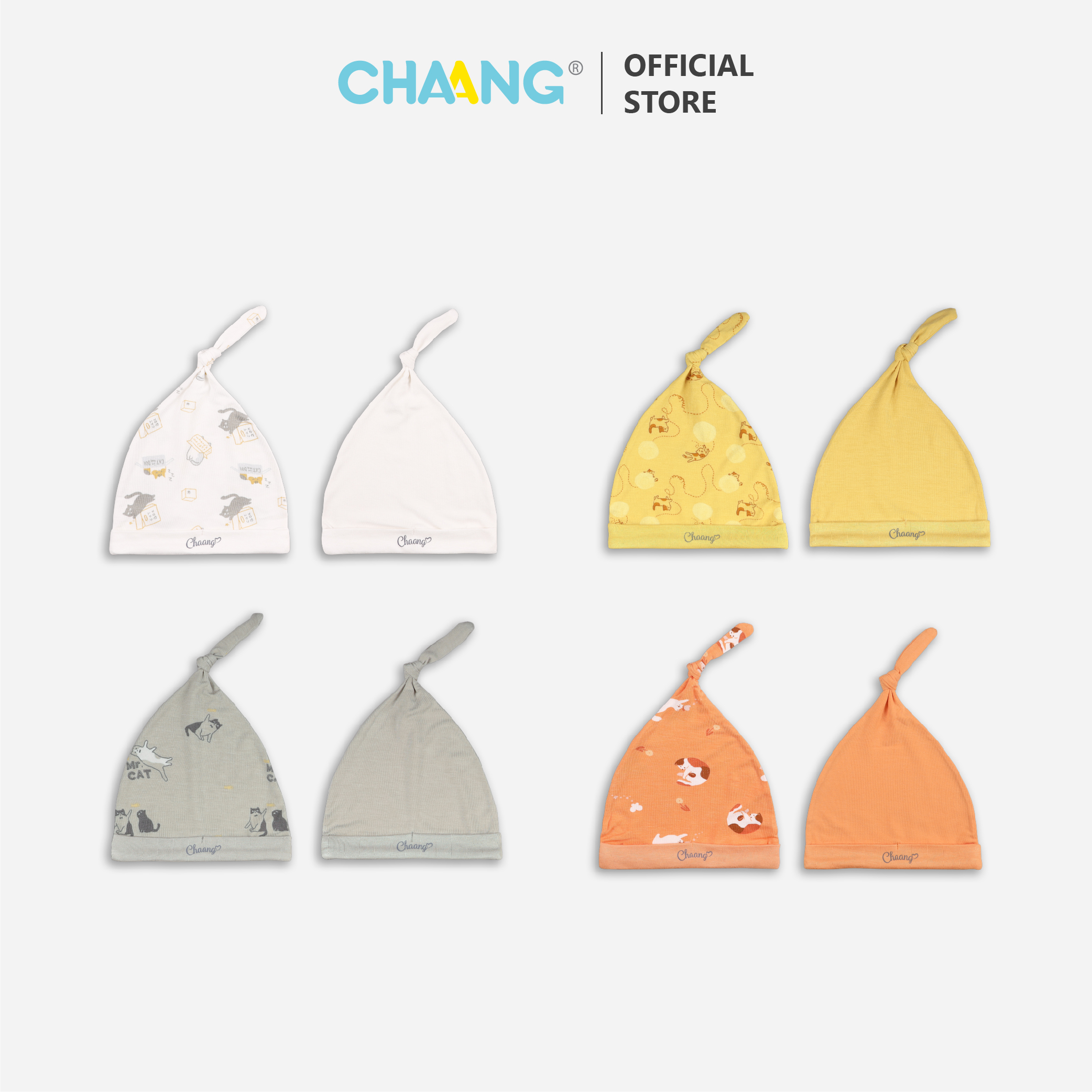[CHAANG] SET 2 mũ thóp cho bé sơ sinh Mèo Chaang