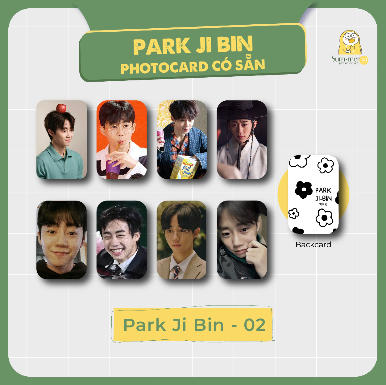 Sum.mer30 - [SẴN] Set 8 card bo góc Park Ji Bin