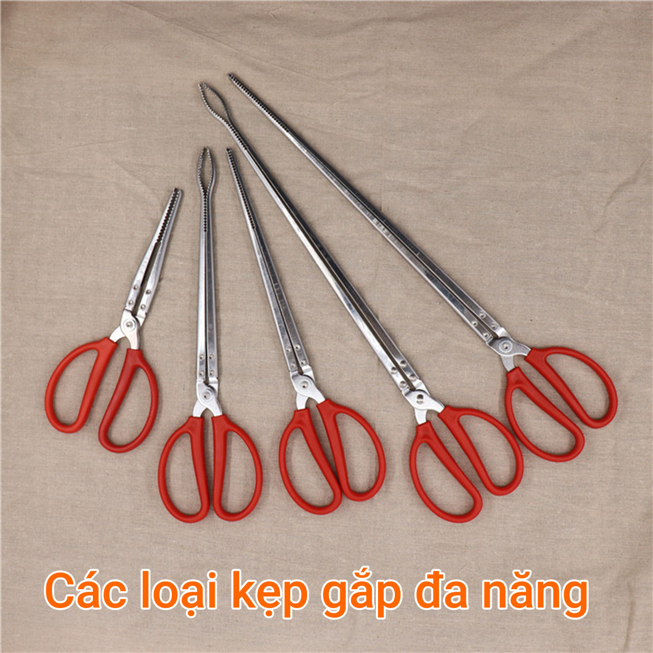 Kẹp gắp đồ vật hình kéo mũi vòng