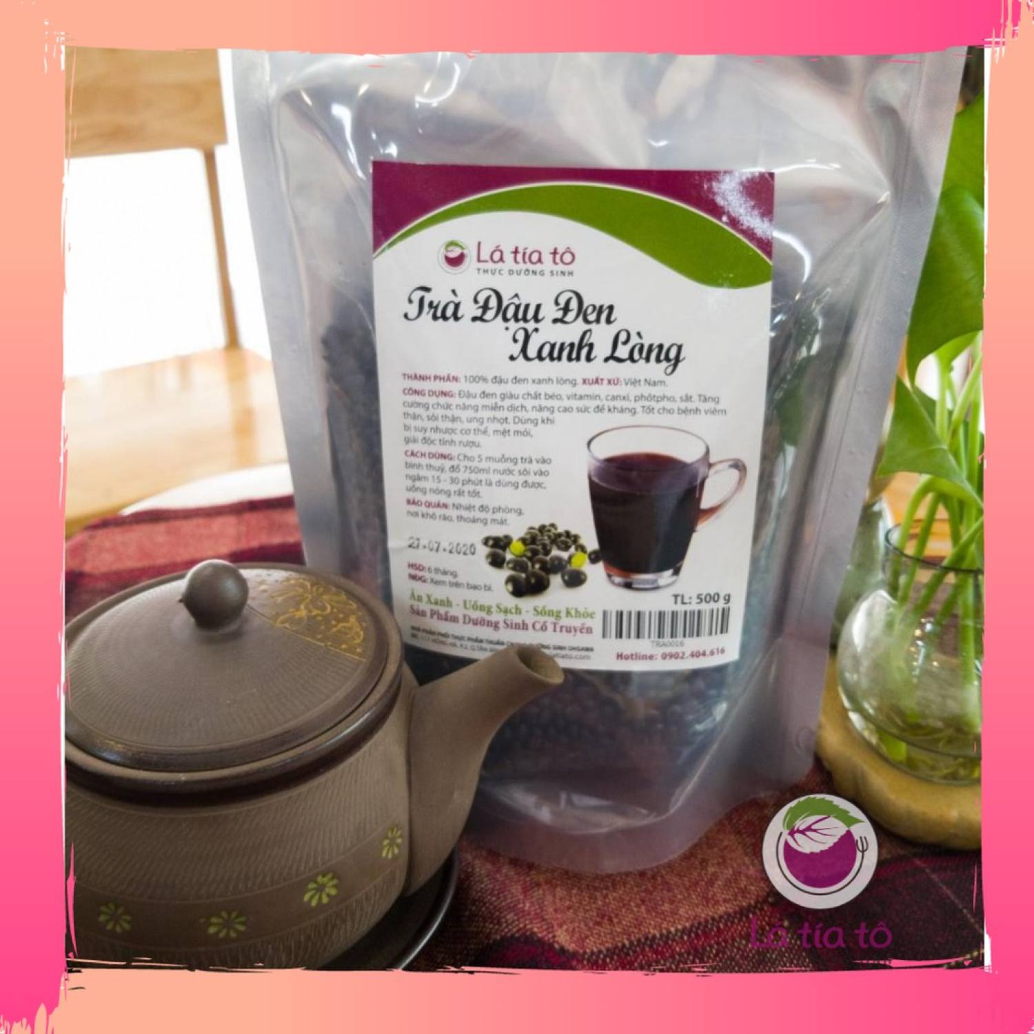TRÀ ĐẬU ĐEN XANH LÒNG 500GR - LÁ TÍA TÔ