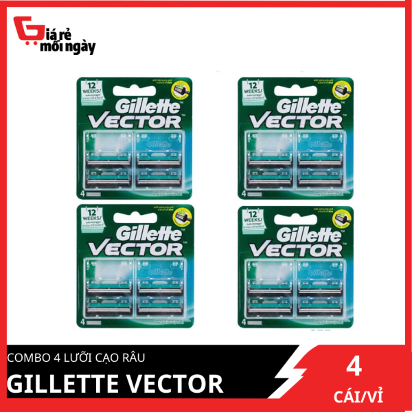 [HCM]COMBO 4 Lưỡi cạo râu Gillette Vector lưỡi 4sX4 siêu tiết kiệm