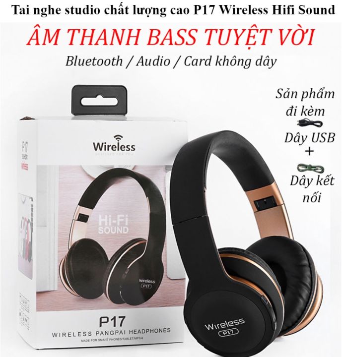 P17 High-end Wireless Over-Ear Bluetooth Headphones - Top-notch Bass.