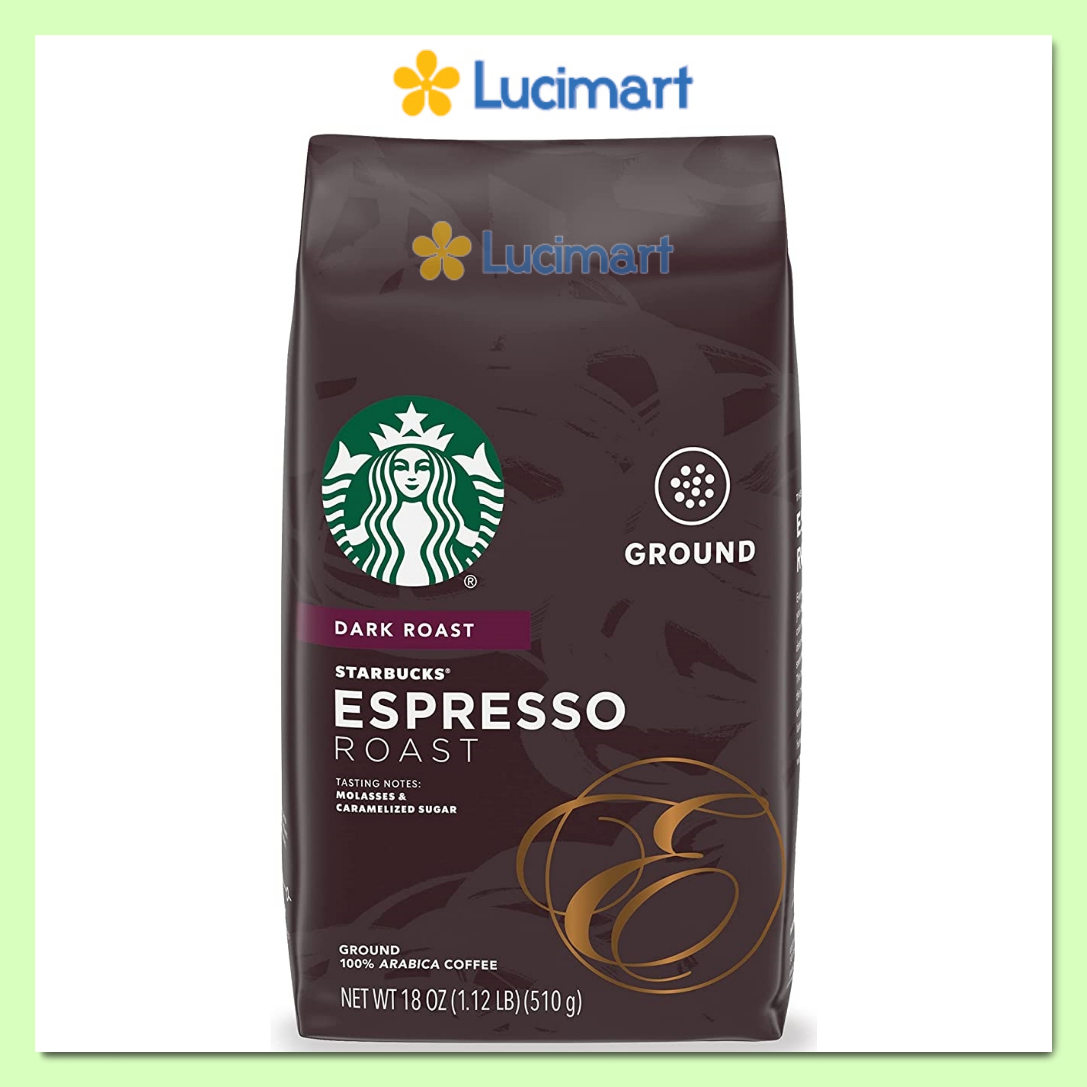 Cà phê Starbucks rang xay sẵn 100% Arabica Coffee Dark Roast (USA)