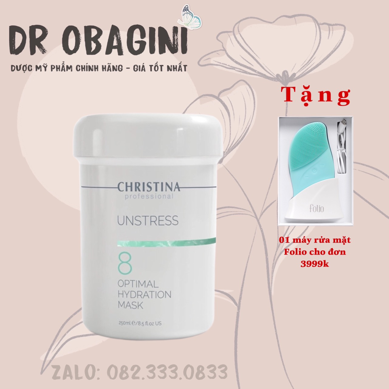 Mặt nạ cấp nước phục hồi da Christina Unstress 8 Optimal Hydration Mask