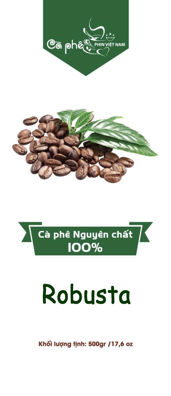 [HCM]Cà Phê Robusta Mộc Hạt Rang Nguyên Chất 100%.