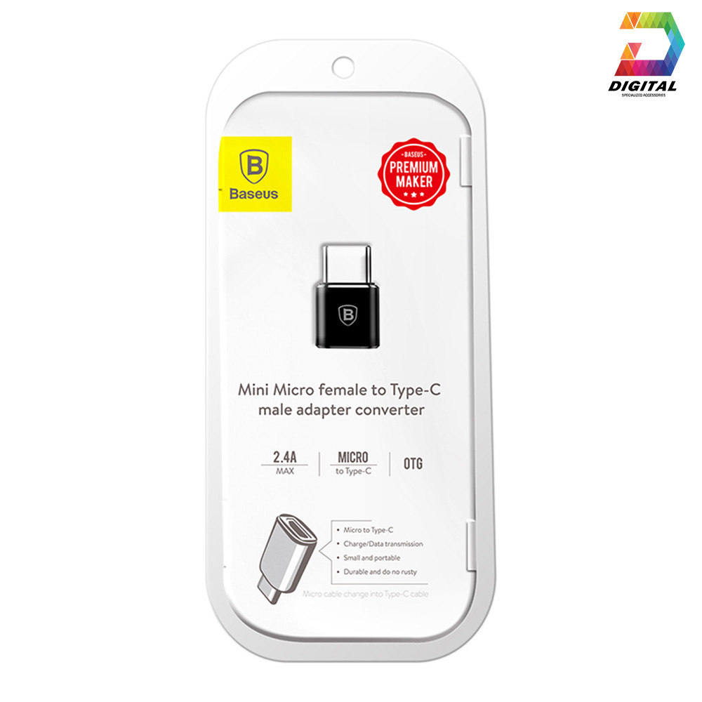 Đầu Chuyển Cổng Micro USB Sang Type C Chính Hãng Baseus