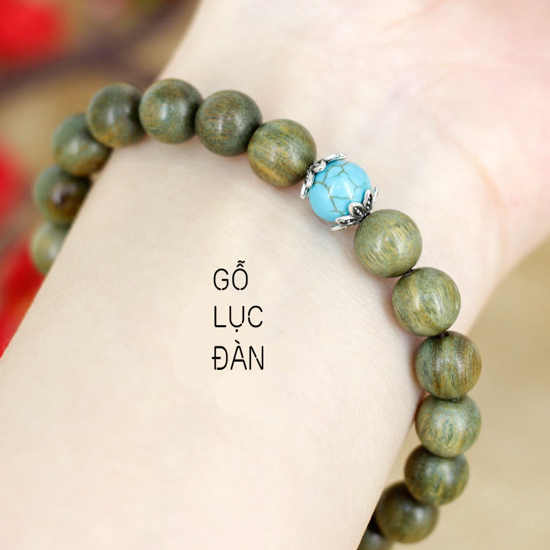 Vòng đeo tay gỗ danh mộc charm đá phong thuỷ