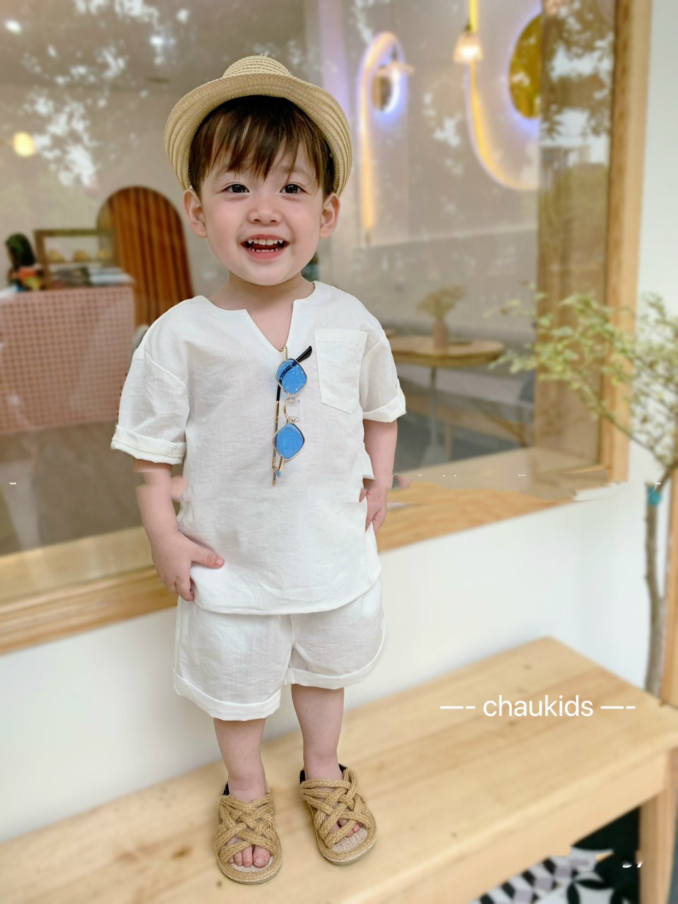 bộ đũi trắng cho bé trai