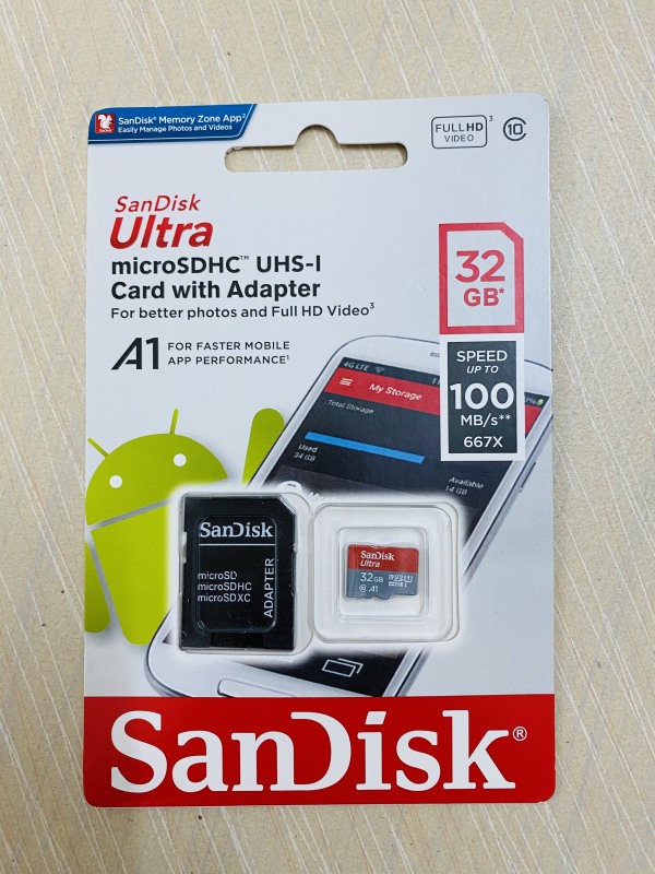 THẺ NHỚ MICRO SD HC 32GB CLASS 10 SANDISK, dùng cho điện thoại máy tính bảng camera tablet, lưu trữ dữ liệu hình ảnh video game, memory card SDHC 32 GB gygabyte 32G, hàng cao cấp chính hãng tốt xịn rẻ tốc độ cao, bền đẹp dùng lâu