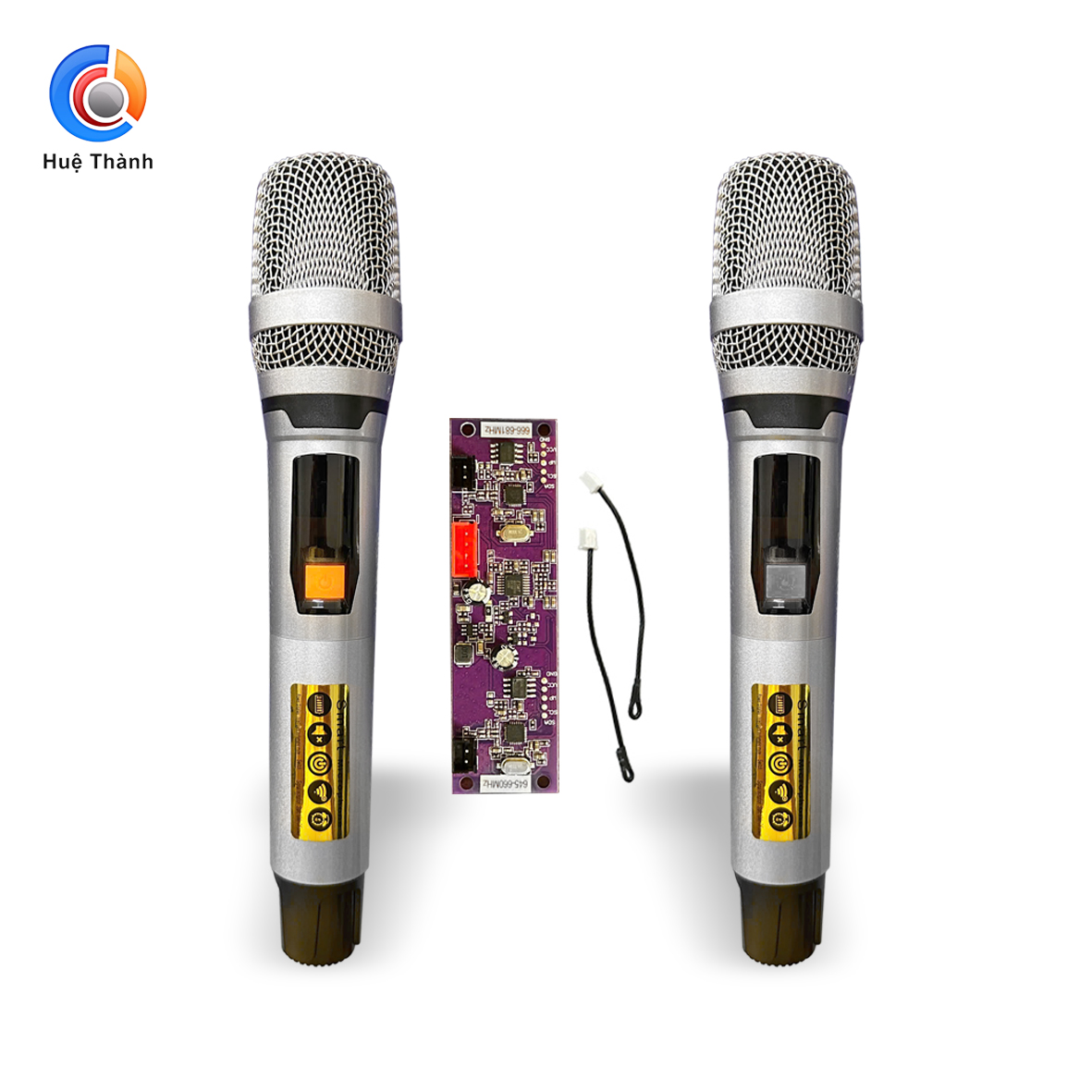 HT-20 (BẠC), Micro không dây, Thu sóng tốt, Chống hú, Độ nhạy cao, sử dụng cho các loại loa kéo và Amply