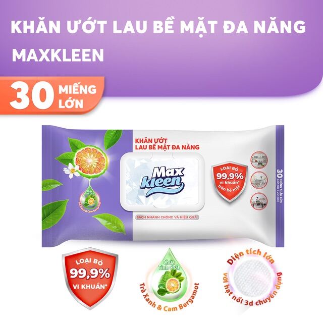 Khăn ướt lau bề mặt đa năng maxkleen