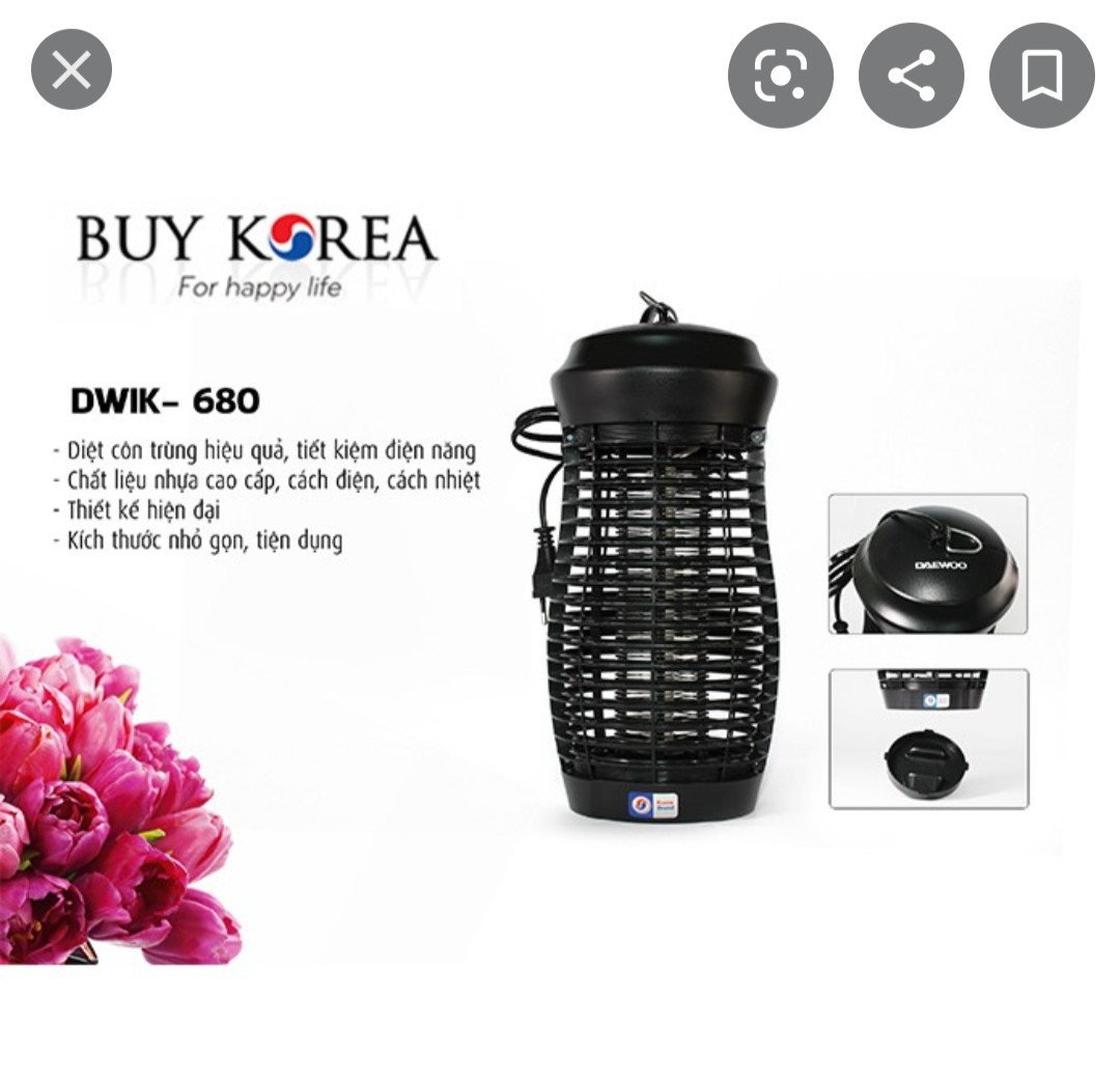 bóng đèn trong máy bắt muỗi daewoo dwik 680 bộ 1 bóng (còn hàng )
