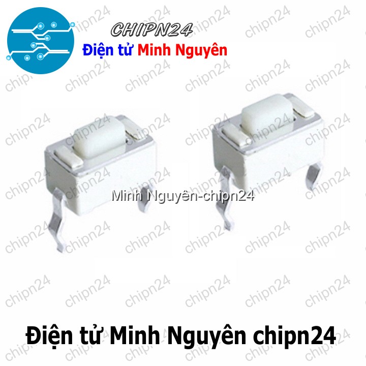 [10 cái] (K79) Nút nhấn 2 chân 3x6x4.3mm DIP Trắng - HH003210