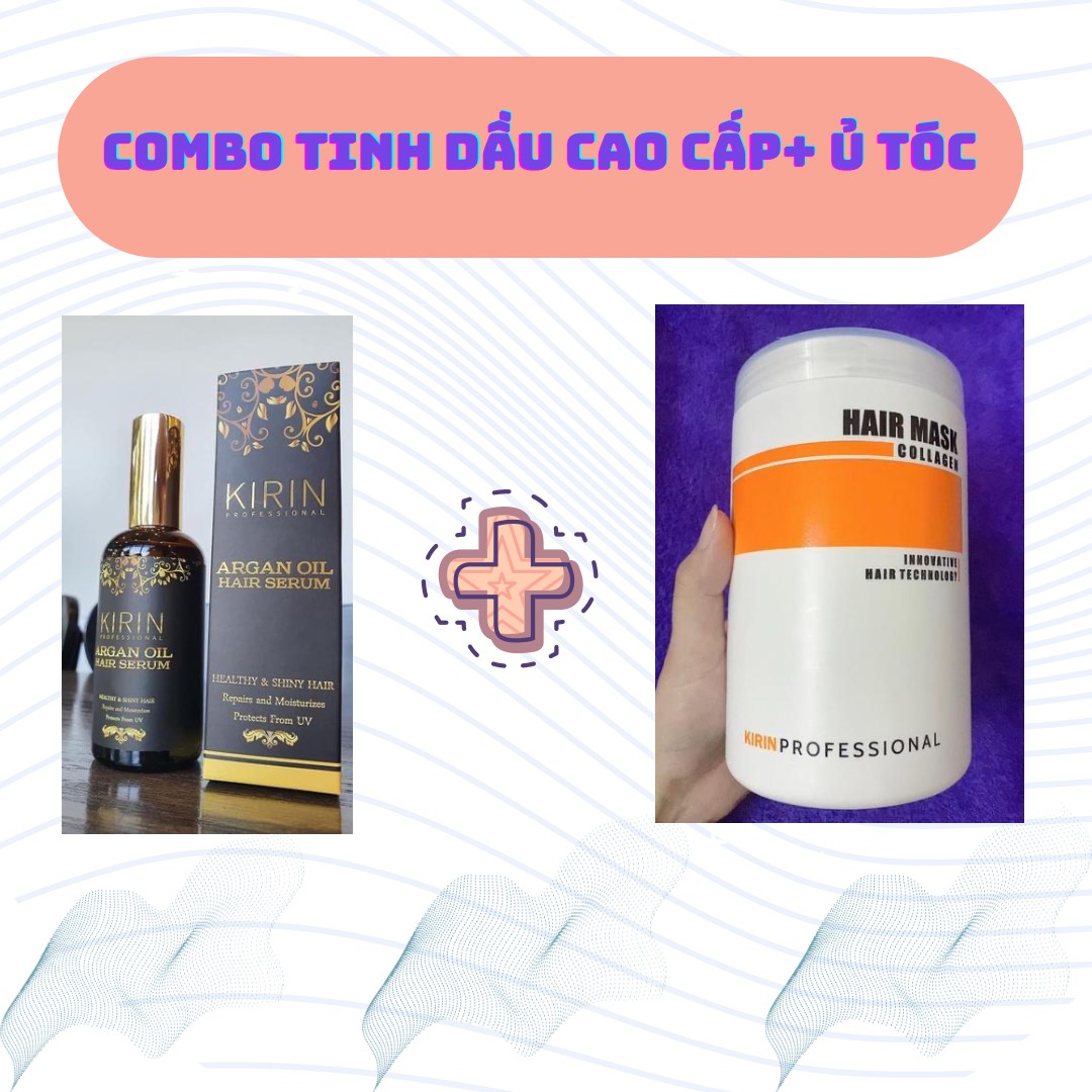 Combo Tinh dầu Argan Kirin 100ml + Ủ tóc Collagen