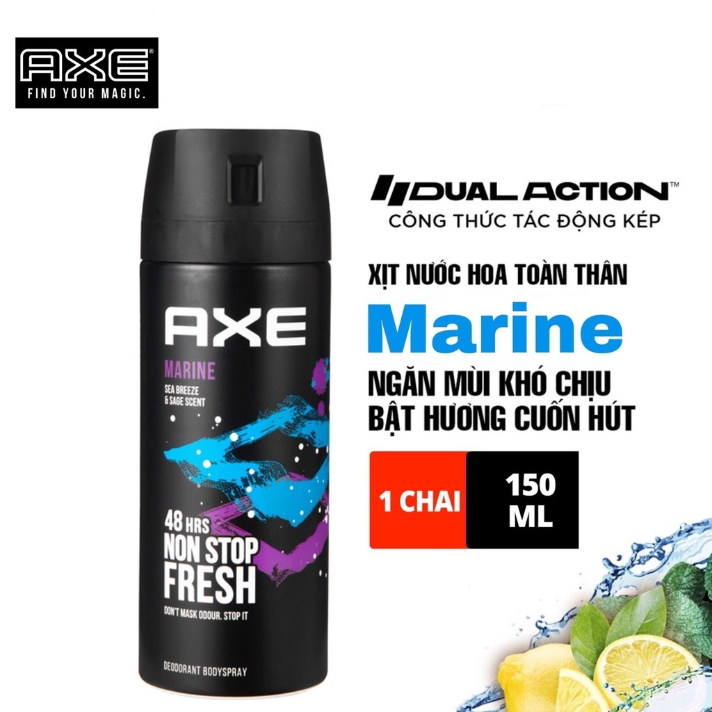 [UK] Xịt nước hoa toàn thân nam AXE Marine 150ml - Anh