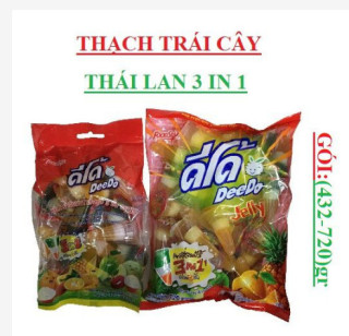 [Siêu Hot] Set 2 gói Thạch trái cây Deedo 3 lớp 720gr Thái Lan siêu ngon thumbnail