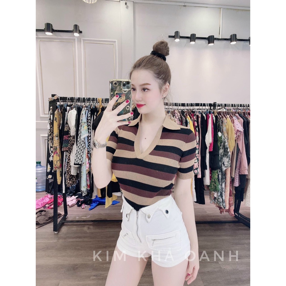 Hàng mới: áo len kẻ ngang sẵn 3 màu