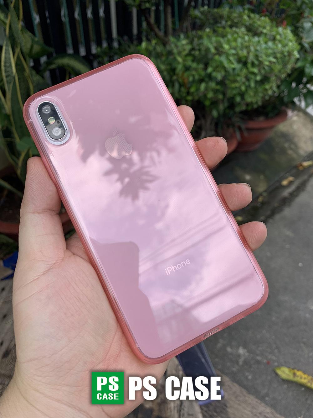Ốp lưng dẻo hồng mờ chống sốc cao cấp dành cho iPhone XS MAX - PS Case phân phối