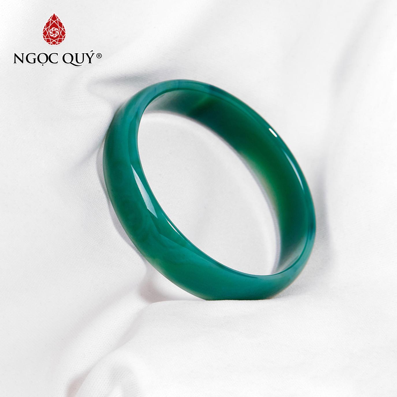 Vòng tay đá mã não xanh liền khối mệnh mộc hoả ni 52-58 - ngọc quý gemstones