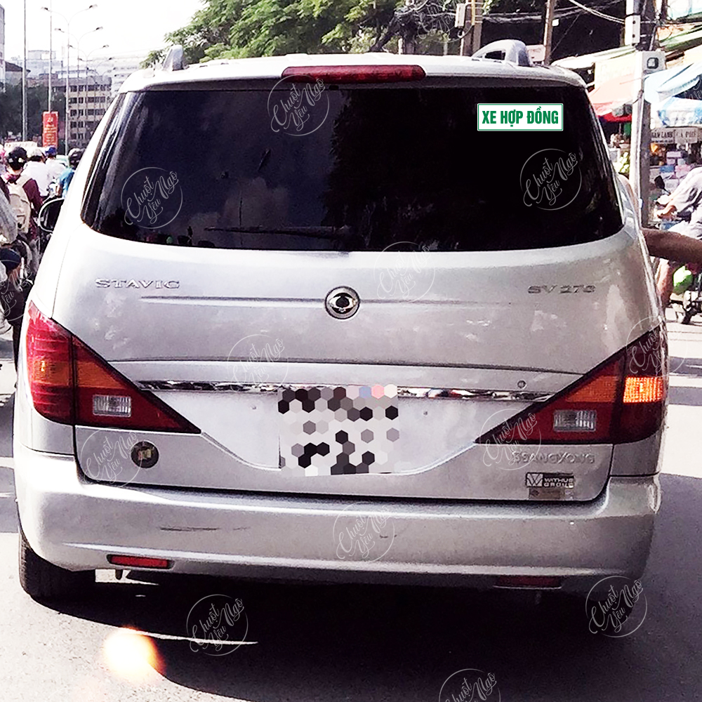 [PHẢN QUANG] Combo 2/4 miếng decal nhãn dán tem xe hợp đồng chống thấm nước ô tô xe khách du lịch taxi
