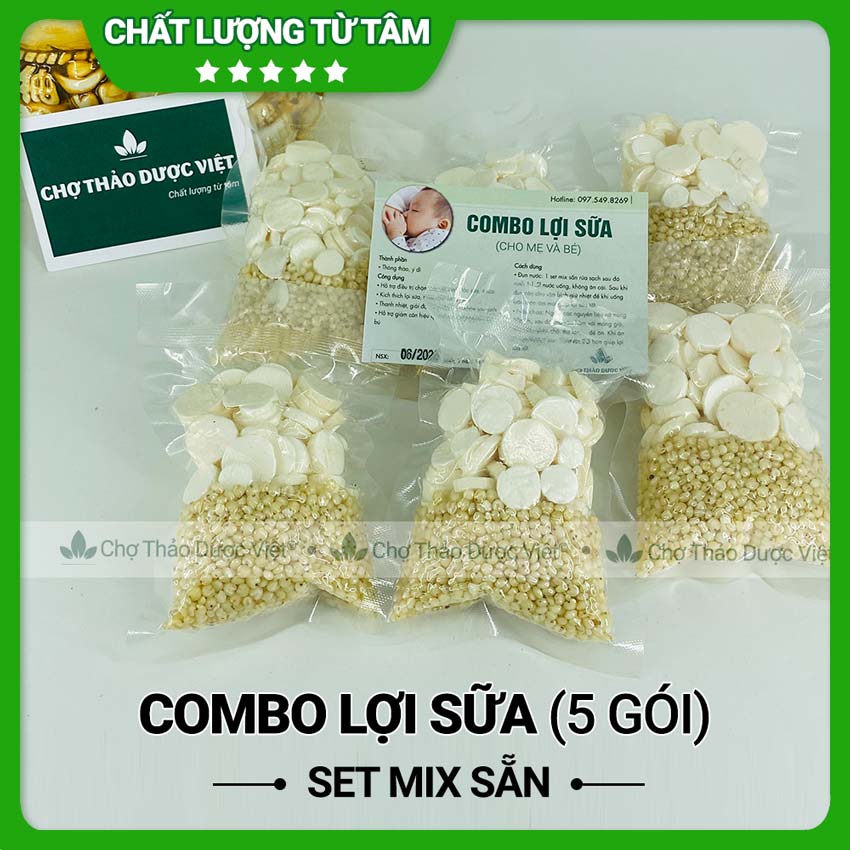 5 Set Lợi Sữa Cho Mẹ Và Bé Đã Mix Sẵn Gồm Thông Thảo Và Ý Dĩ