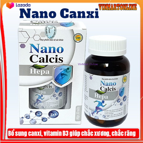 Viên uống canxi từ tảo biển NANO CALCIS HEPA - bổ sung canxi từ vỏ sò, tảo biển cho bà bầu, trẻ em cần phát triển chiều cao, người già ngừ giá rẻ