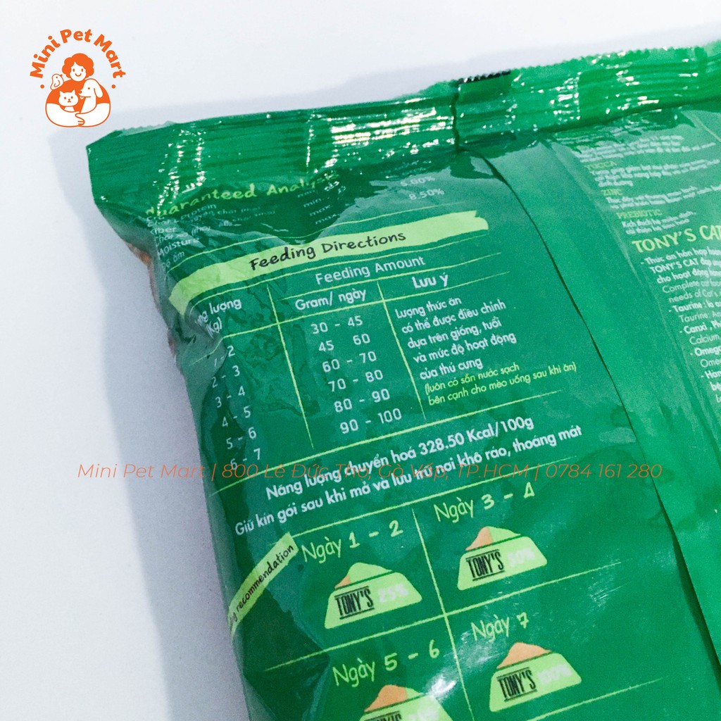 [HCM]Thức ăn hạt cho mèo trưởng thành TONY CAT 500g